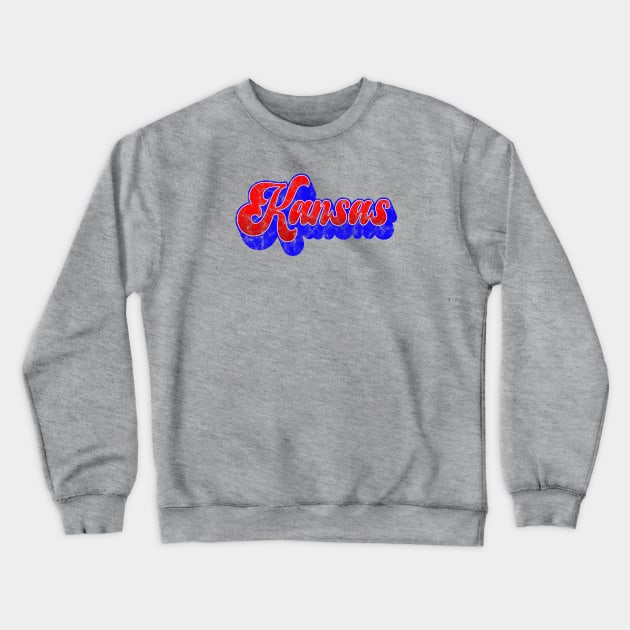 Support Kansas with this retro design! Crewneck Sweatshirt by MalmoDesigns